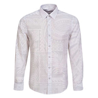 Lotu Tamaiti Samoan Art Tattoo Siapo Pattern Family Matching Short Sleeve Bodycon Dress and Hawaiian Shirt LT03 Dad's Shirt - Long Sleeve White - Polynesian Pride