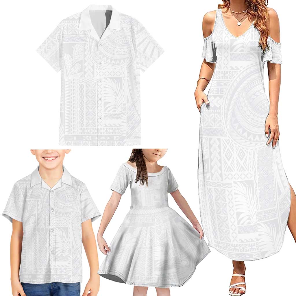 Lotu Tamaiti Samoan Art Tattoo Siapo Pattern Family Matching Summer Maxi Dress and Hawaiian Shirt LT03 - Polynesian Pride