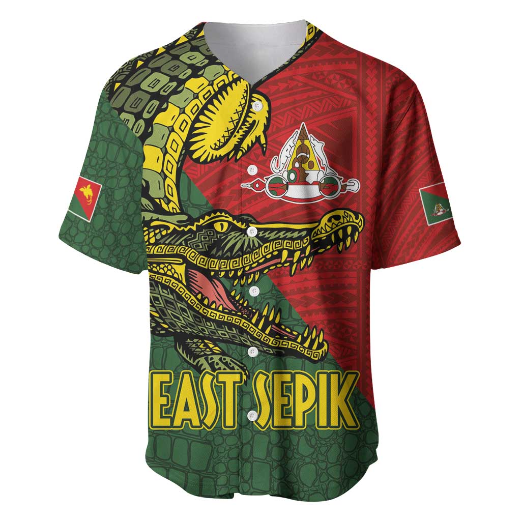 Sepik River Crocodile & Arts Festival Melanesian Pattern Baseball Jersey LT03 Red - Polynesian Pride
