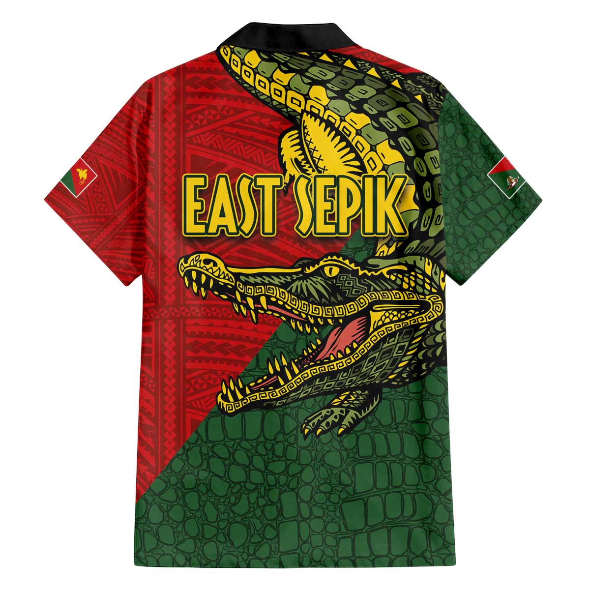 Sepik River Crocodile & Arts Festival Melanesian Pattern Family Matching Off The Shoulder Long Sleeve Dress and Hawaiian Shirt LT03 - Polynesian Pride
