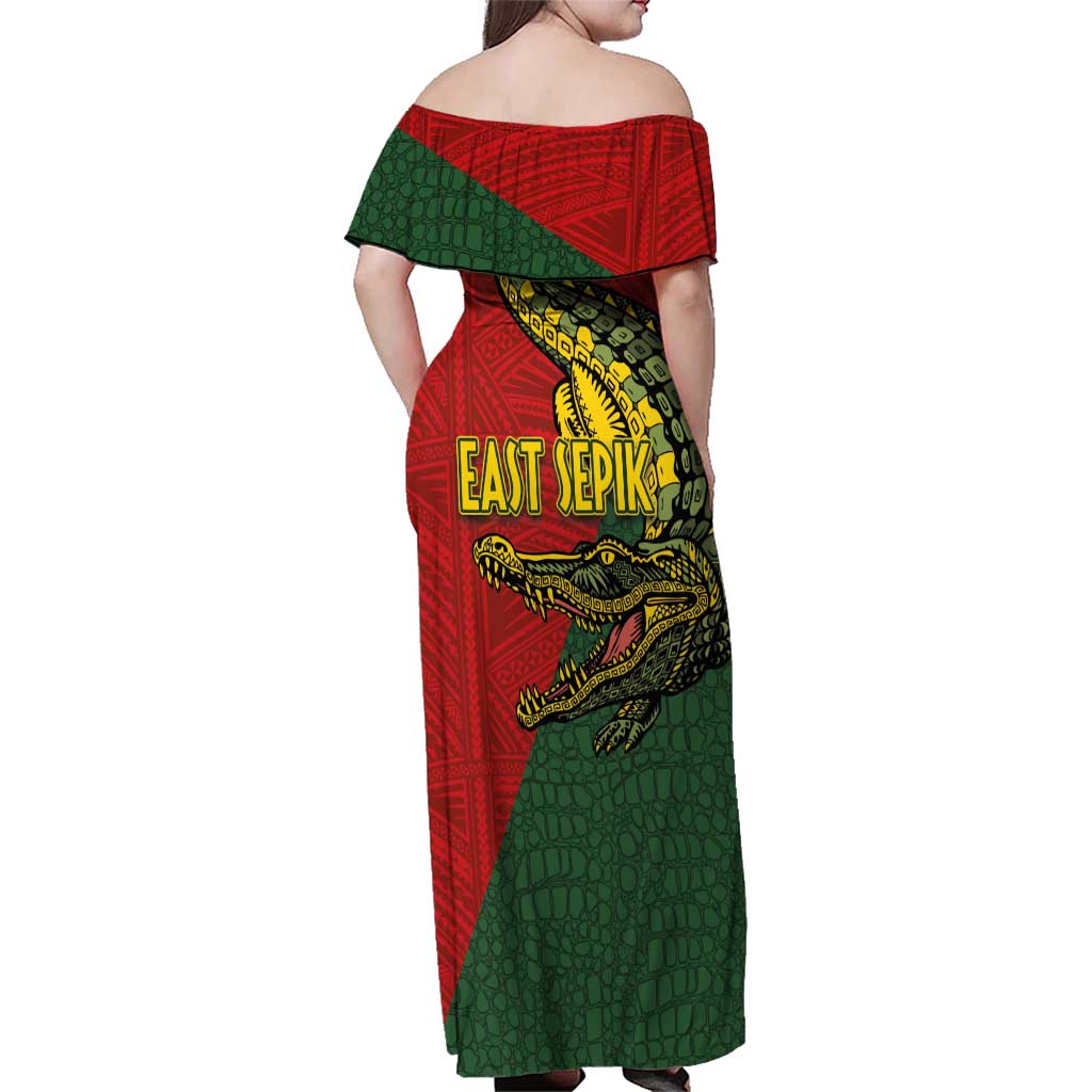 Sepik River Crocodile & Arts Festival Melanesian Pattern Family Matching Off Shoulder Maxi Dress and Hawaiian Shirt LT03 - Polynesian Pride