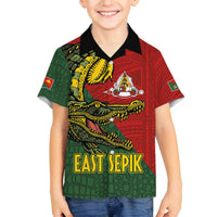 Sepik River Crocodile & Arts Festival Melanesian Pattern Family Matching Puletasi and Hawaiian Shirt LT03 Son's Shirt Red - Polynesian Pride