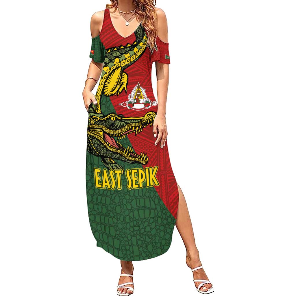 Sepik River Crocodile & Arts Festival Melanesian Pattern Family Matching Summer Maxi Dress and Hawaiian Shirt LT03 Mom's Dress Red - Polynesian Pride