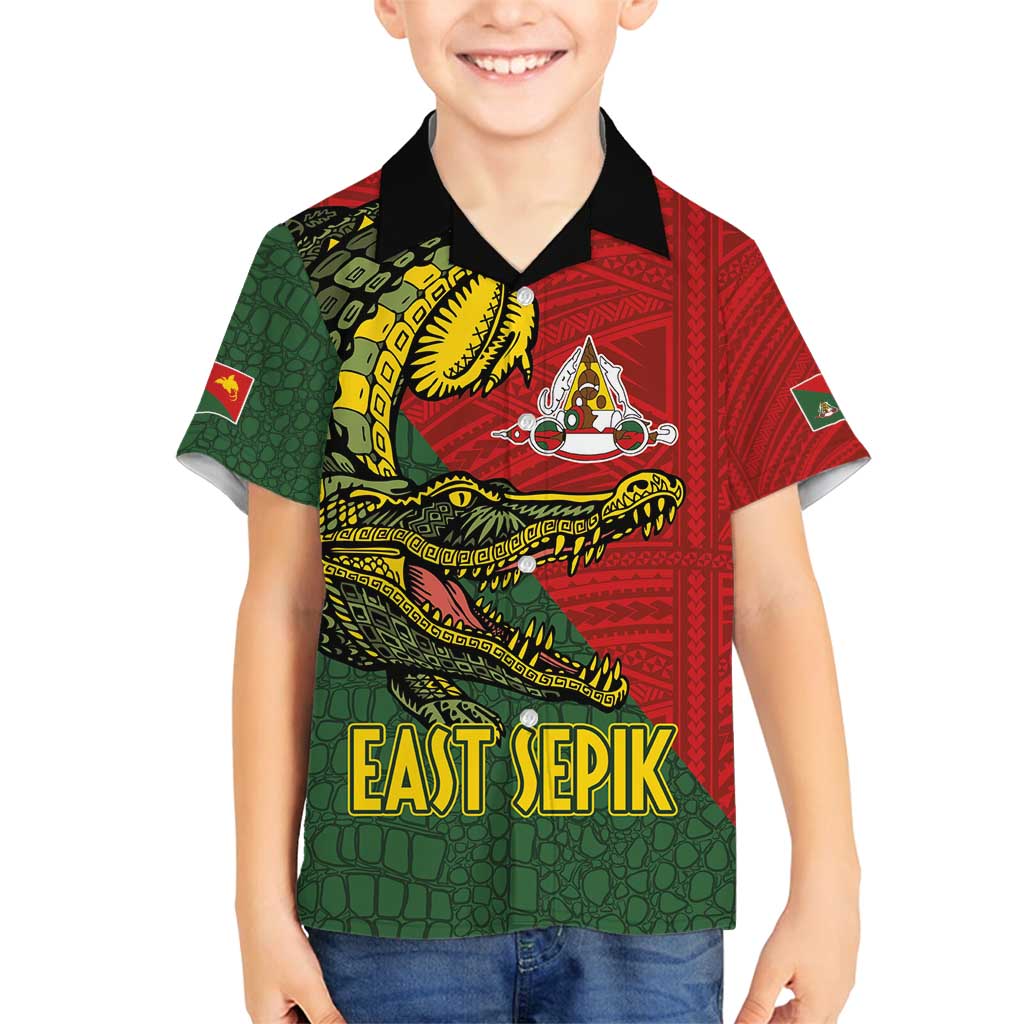 Sepik River Crocodile & Arts Festival Melanesian Pattern Family Matching Summer Maxi Dress and Hawaiian Shirt LT03 Son's Shirt Red - Polynesian Pride