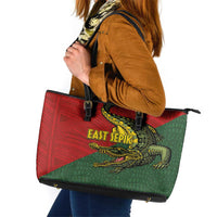 Sepik River Crocodile & Arts Festival Melanesian Pattern Leather Tote Bag LT03 Red - Polynesian Pride