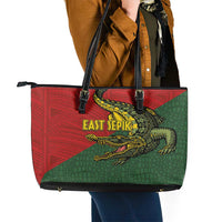 Sepik River Crocodile & Arts Festival Melanesian Pattern Leather Tote Bag LT03 - Polynesian Pride
