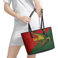 Sepik River Crocodile & Arts Festival Melanesian Pattern Leather Tote Bag LT03 - Polynesian Pride