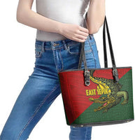 Sepik River Crocodile & Arts Festival Melanesian Pattern Leather Tote Bag LT03 - Polynesian Pride