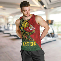 Sepik River Crocodile & Arts Festival Melanesian Pattern Men Tank Top LT03 Red - Polynesian Pride