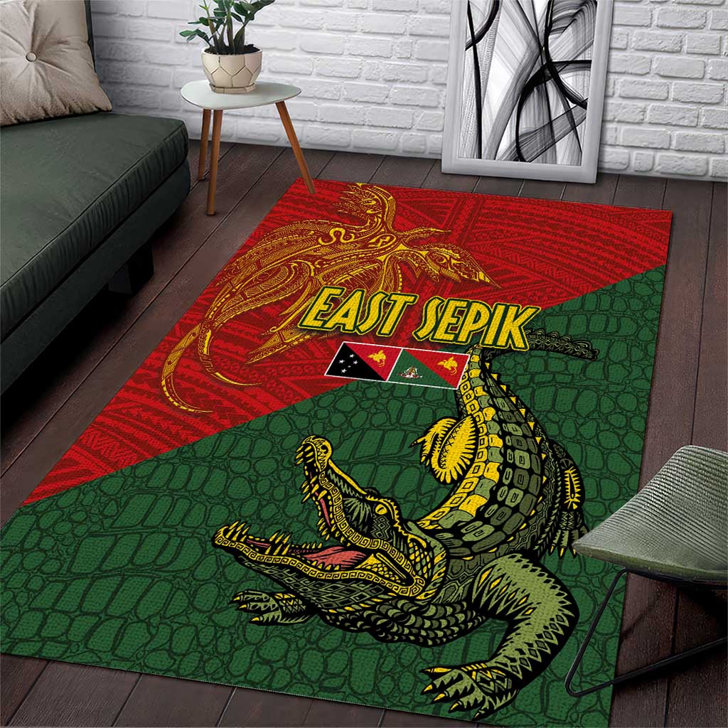 Sepik River Crocodile & Arts Festival Area Rug Bird-of-paradise Melanesian Tattoo LT03 Red - Polynesian Pride