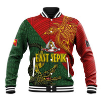 Sepik River Crocodile & Arts Festival Baseball Jacket Bird-of-paradise Melanesian Tattoo LT03 Unisex Red - Polynesian Pride