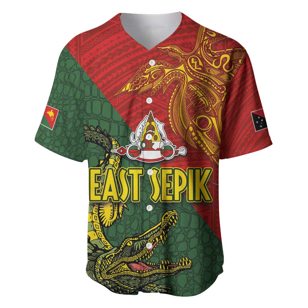 Sepik River Crocodile & Arts Festival Baseball Jersey Bird-of-paradise Melanesian Tattoo LT03 Red - Polynesian Pride
