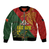 Sepik River Crocodile & Arts Festival Bomber Jacket Bird-of-paradise Melanesian Tattoo LT03 Unisex Red - Polynesian Pride
