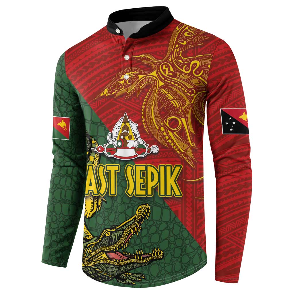 Sepik River Crocodile & Arts Festival Button Sweatshirt Bird-of-paradise Melanesian Tattoo