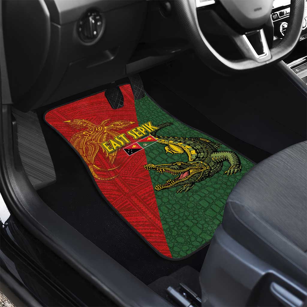 Sepik River Crocodile & Arts Festival Car Mats Bird-of-paradise Melanesian Tattoo LT03 - Polynesian Pride