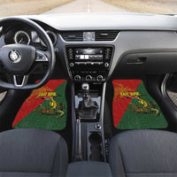 Sepik River Crocodile & Arts Festival Car Mats Bird-of-paradise Melanesian Tattoo LT03 Set 2pcs - Front Red - Polynesian Pride