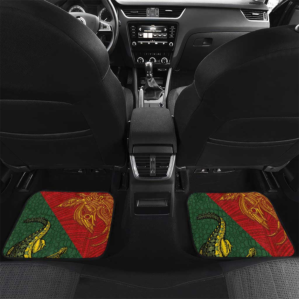 Sepik River Crocodile & Arts Festival Car Mats Bird-of-paradise Melanesian Tattoo LT03 Set 2pcs - Back Red - Polynesian Pride