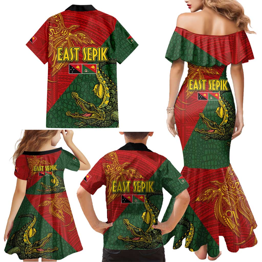 Sepik River Crocodile & Arts Festival Family Matching Mermaid Dress and Hawaiian Shirt Bird-of-paradise Melanesian Tattoo LT03 - Polynesian Pride