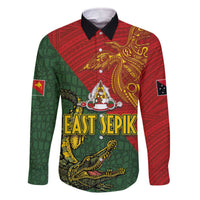 Sepik River Crocodile & Arts Festival Family Matching Off The Shoulder Long Sleeve Dress and Hawaiian Shirt Bird-of-paradise Melanesian Tattoo LT03 Dad's Shirt - Long Sleeve Red - Polynesian Pride
