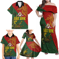 Sepik River Crocodile & Arts Festival Family Matching Off Shoulder Maxi Dress and Hawaiian Shirt Bird-of-paradise Melanesian Tattoo LT03 - Polynesian Pride