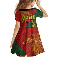 Sepik River Crocodile & Arts Festival Family Matching Off Shoulder Short Dress and Hawaiian Shirt Bird-of-paradise Melanesian Tattoo LT03 - Polynesian Pride