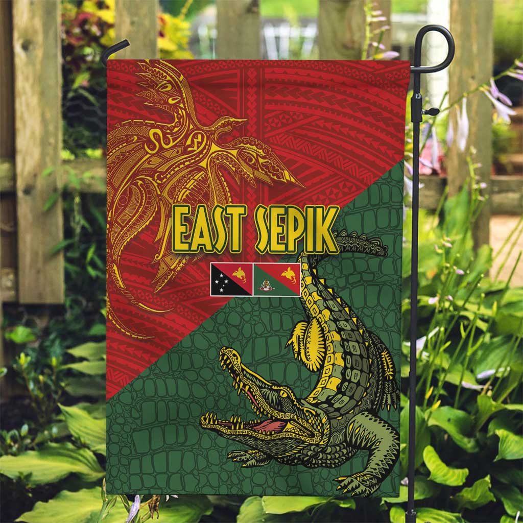 Sepik River Crocodile & Arts Festival Garden Flag Bird-of-paradise Melanesian Tattoo LT03 Garden Flag Red - Polynesian Pride
