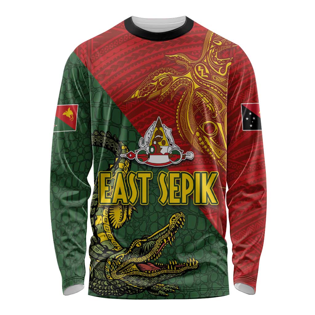 Sepik River Crocodile & Arts Festival Long Sleeve Shirt Bird-of-paradise Melanesian Tattoo LT03 Unisex Red - Polynesian Pride