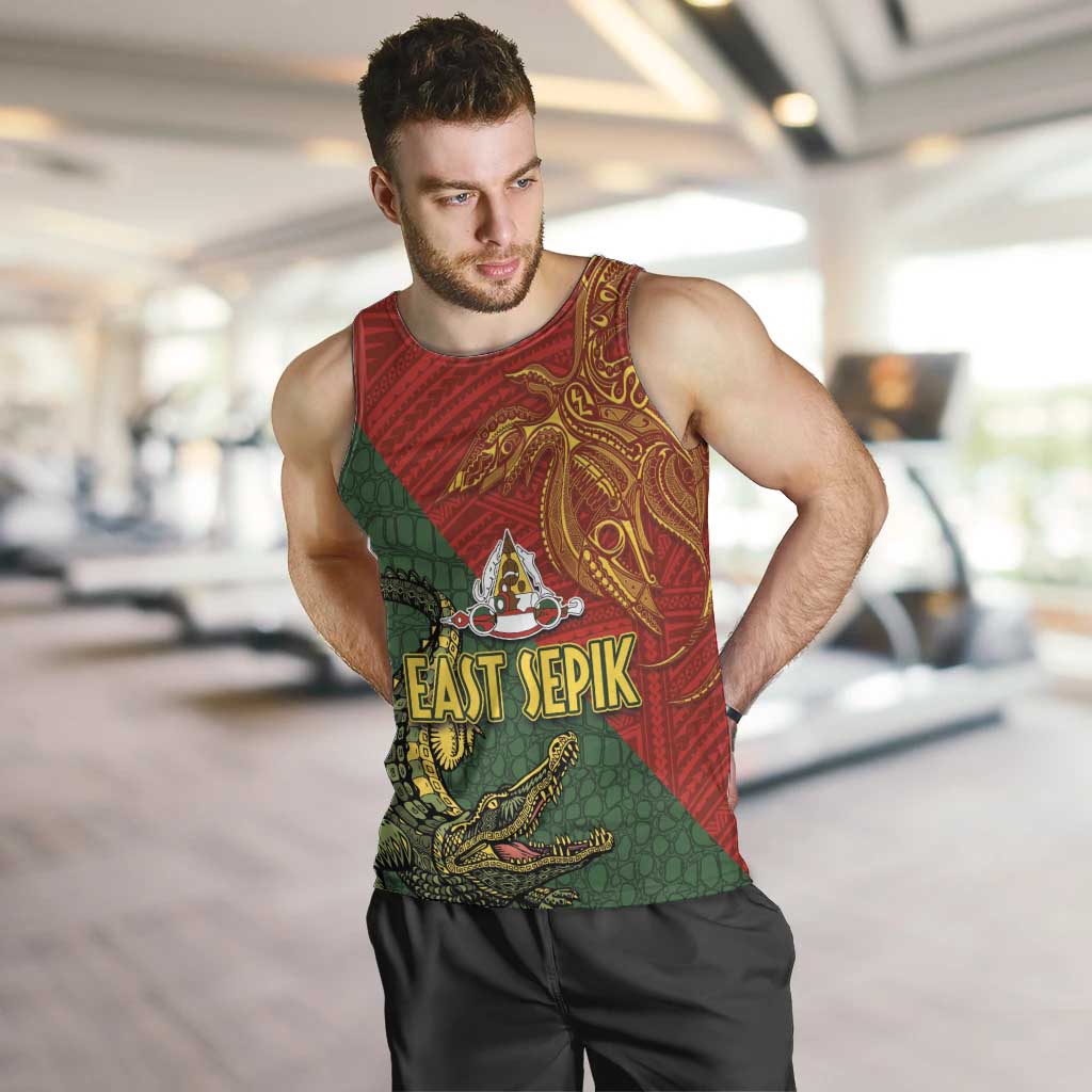 Sepik River Crocodile & Arts Festival Men Tank Top Bird-of-paradise Melanesian Tattoo LT03 Red - Polynesian Pride