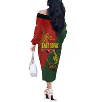 Sepik River Crocodile & Arts Festival Off The Shoulder Long Sleeve Dress Bird-of-paradise Melanesian Tattoo LT03 - Polynesian Pride