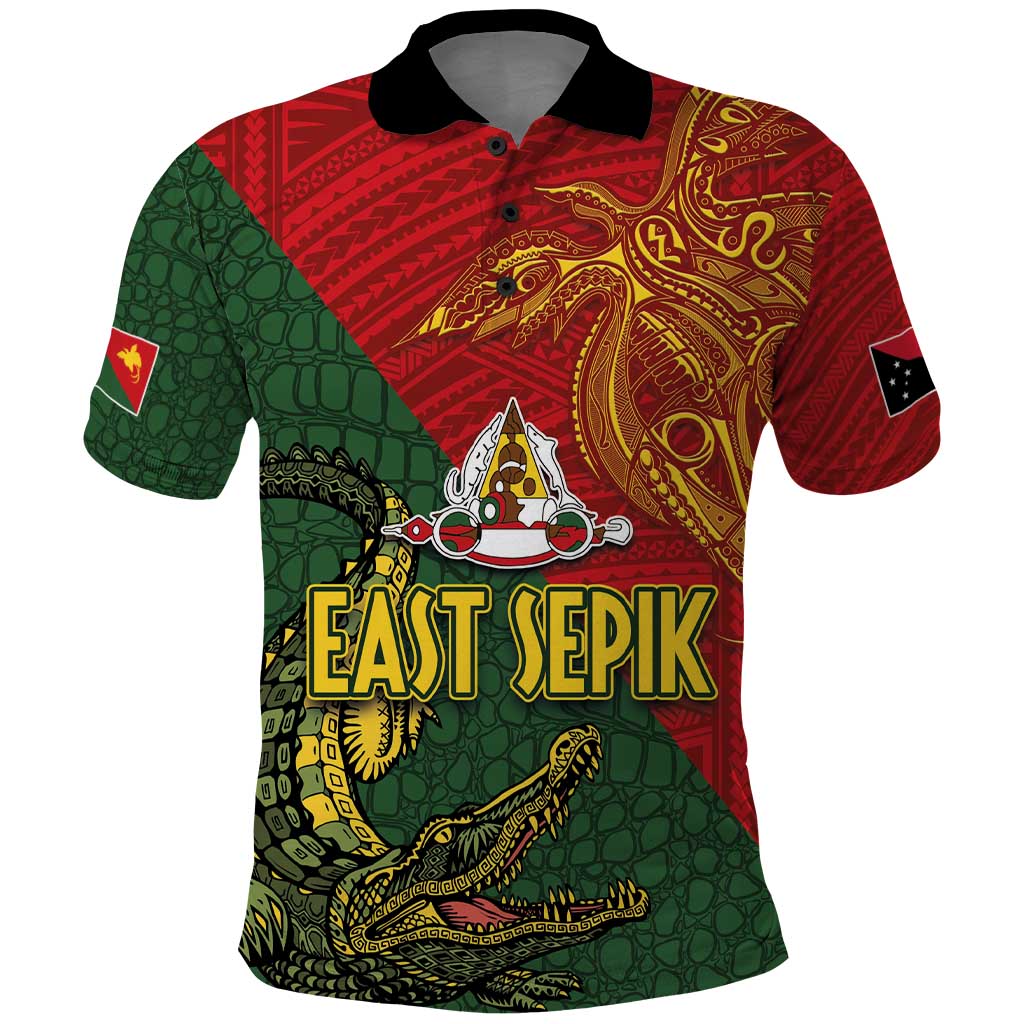 Sepik River Crocodile & Arts Festival Polo Shirt Bird-of-paradise Melanesian Tattoo LT03 Red - Polynesian Pride