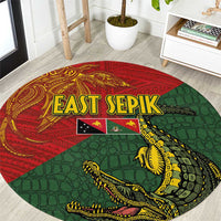 Sepik River Crocodile & Arts Festival Round Carpet Bird-of-paradise Melanesian Tattoo LT03 Red - Polynesian Pride