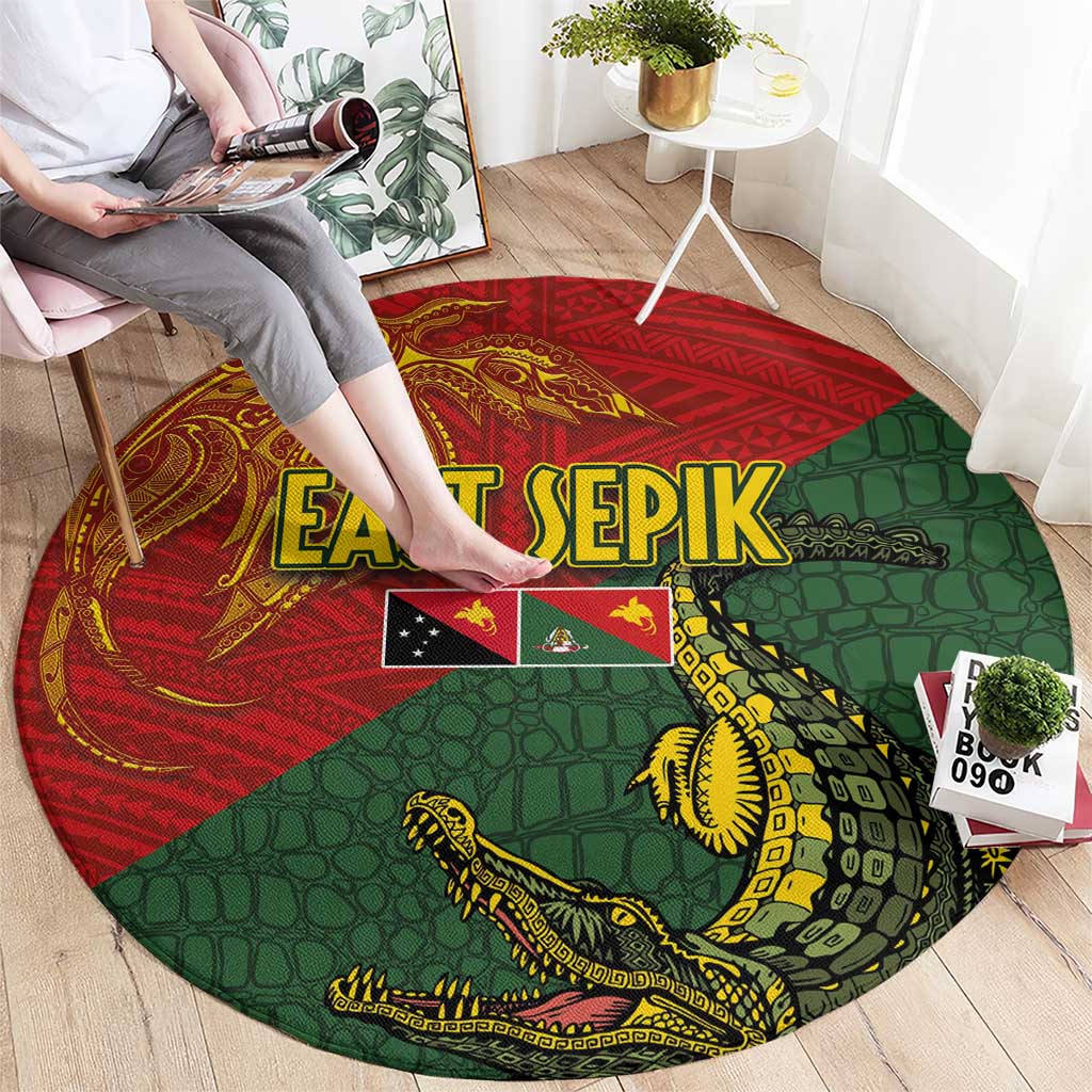 Sepik River Crocodile & Arts Festival Round Carpet Bird-of-paradise Melanesian Tattoo LT03 - Polynesian Pride