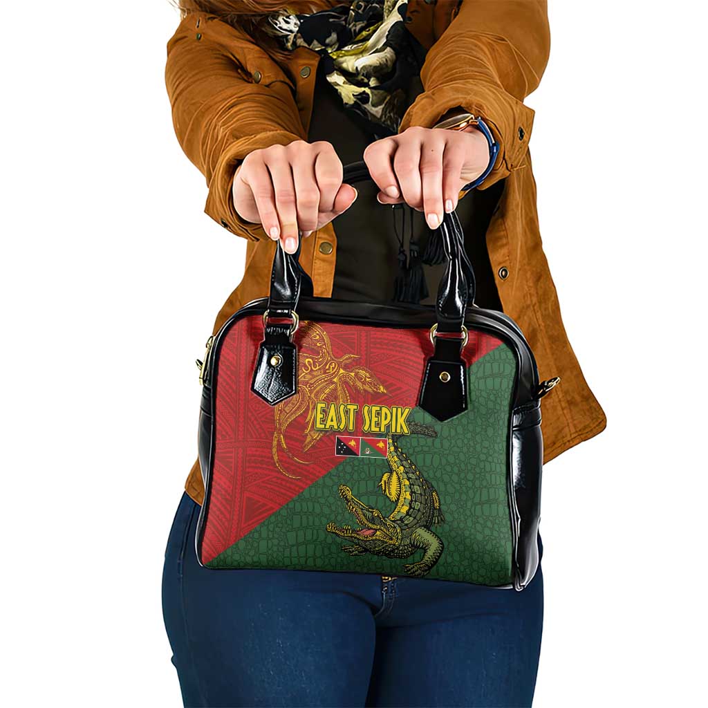 Sepik River Crocodile & Arts Festival Shoulder Handbag Bird-of-paradise Melanesian Tattoo LT03 One Size Red - Polynesian Pride