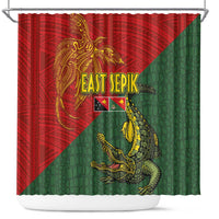 Sepik River Crocodile & Arts Festival Shower Curtain Bird-of-paradise Melanesian Tattoo LT03 Red - Polynesian Pride