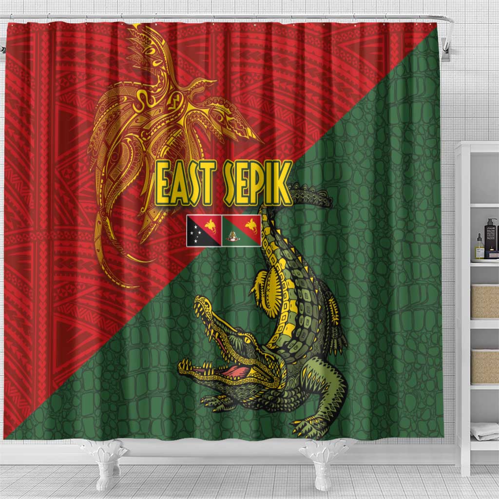 Sepik River Crocodile & Arts Festival Shower Curtain Bird-of-paradise Melanesian Tattoo LT03 - Polynesian Pride