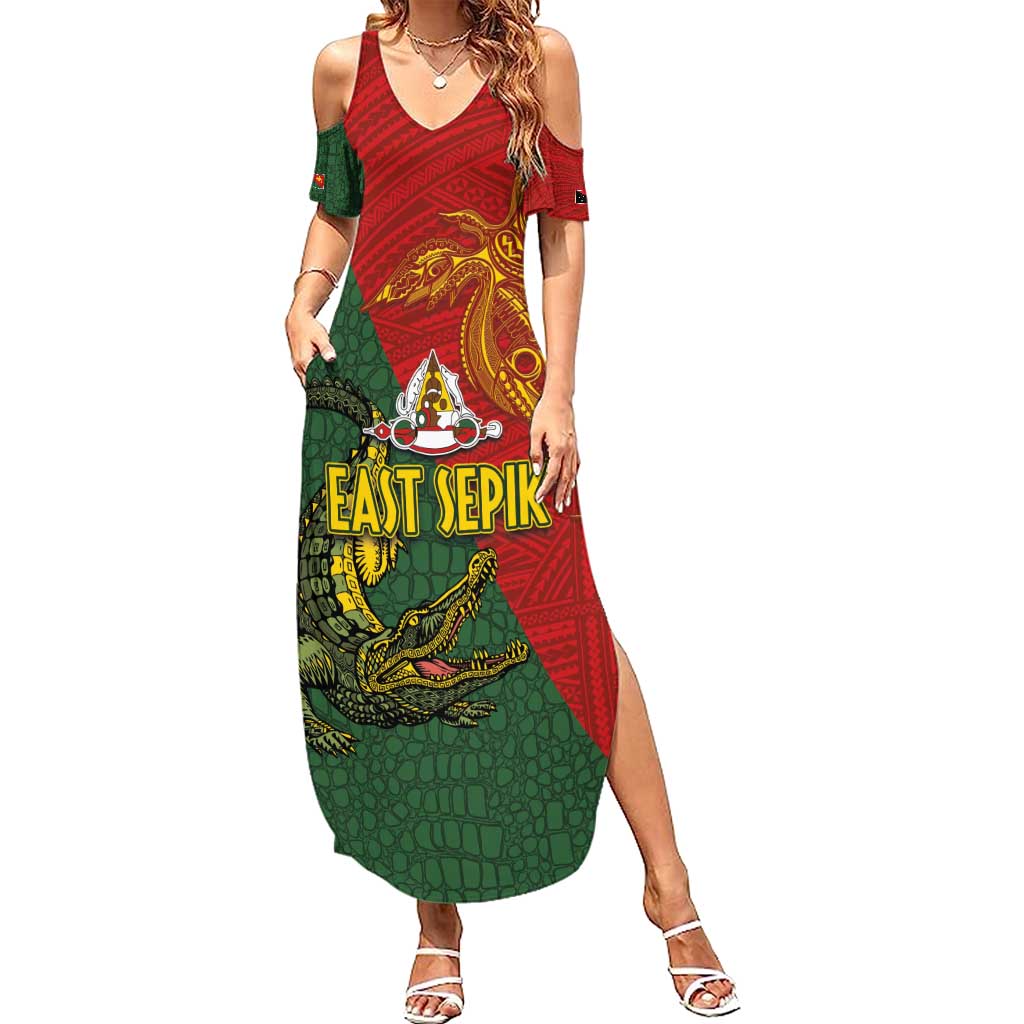 Sepik River Crocodile & Arts Festival Summer Maxi Dress Bird-of-paradise Melanesian Tattoo LT03 Women Red - Polynesian Pride