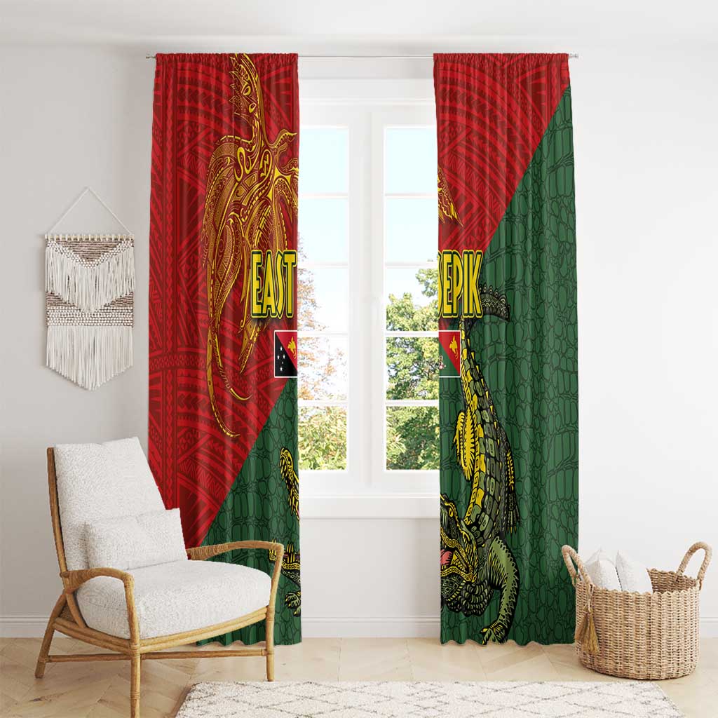 Sepik River Crocodile & Arts Festival Window Curtain Bird-of-paradise Melanesian Tattoo LT03 - Polynesian Pride