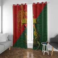Sepik River Crocodile & Arts Festival Window Curtain Bird-of-paradise Melanesian Tattoo LT03 With Grommets Red - Polynesian Pride