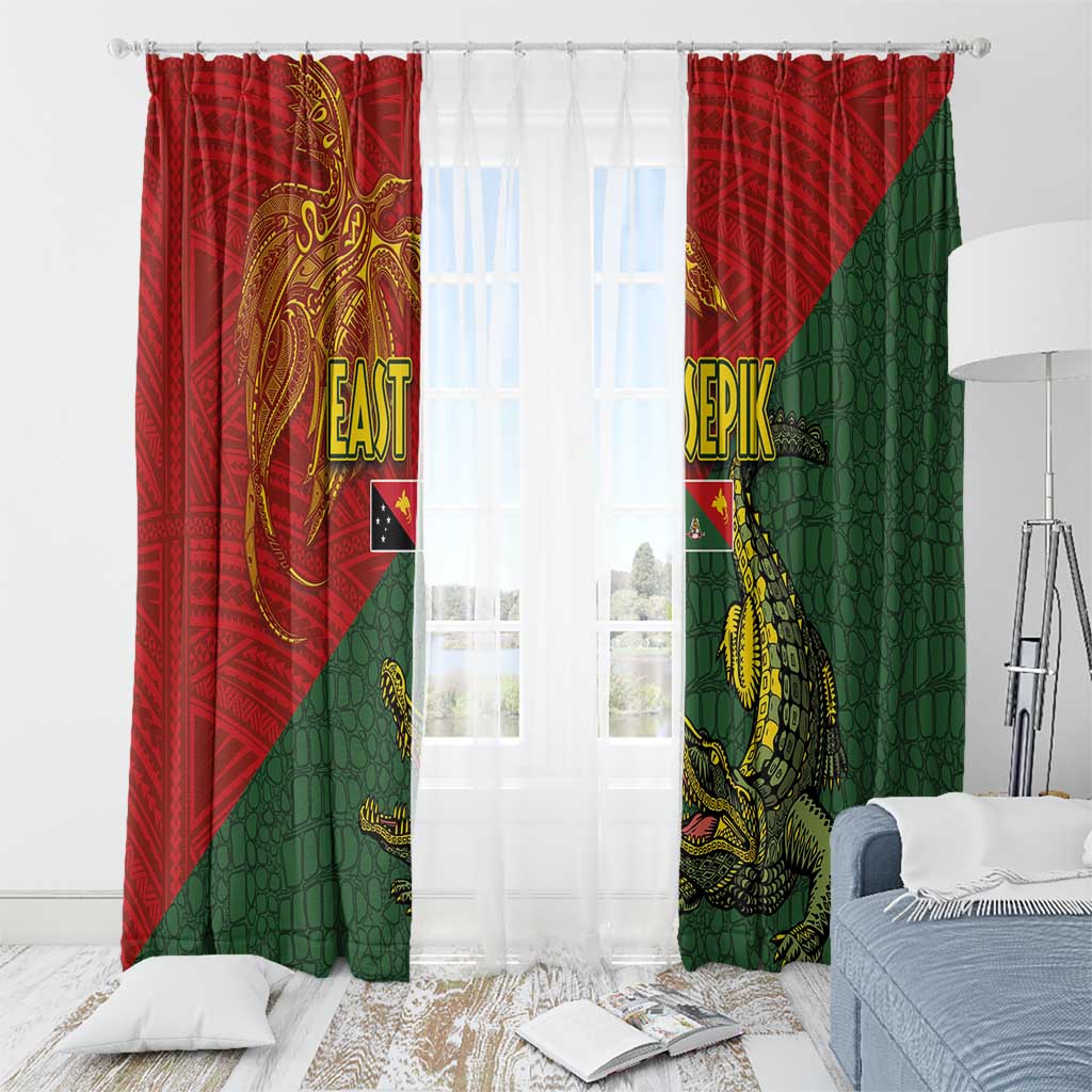 Sepik River Crocodile & Arts Festival Window Curtain Bird-of-paradise Melanesian Tattoo LT03 - Polynesian Pride