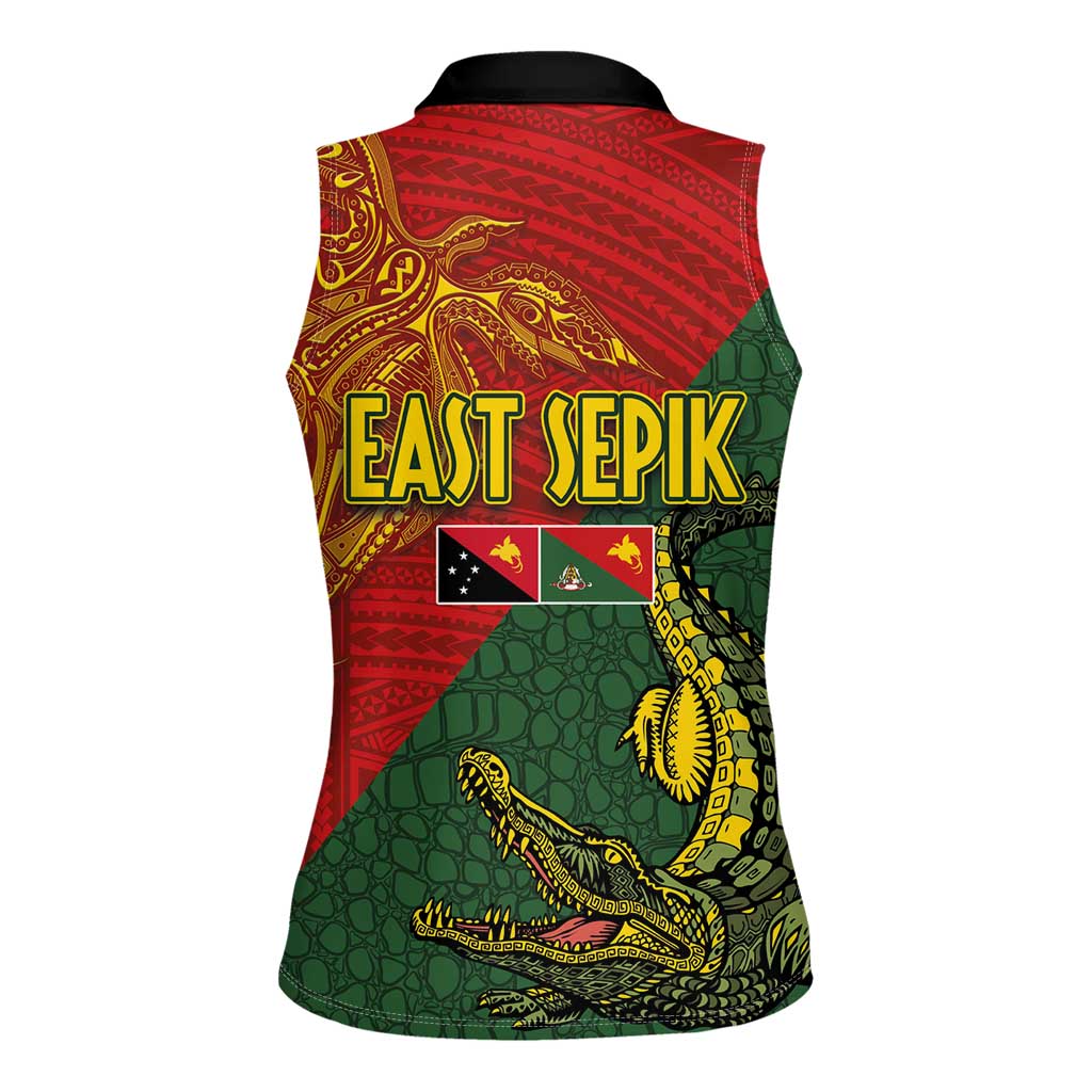 Sepik River Crocodile & Arts Festival Women Sleeveless Polo Shirt Bird-of-paradise Melanesian Tattoo LT03 - Polynesian Pride