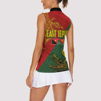 Sepik River Crocodile & Arts Festival Women Sleeveless Polo Shirt Bird-of-paradise Melanesian Tattoo LT03 - Polynesian Pride