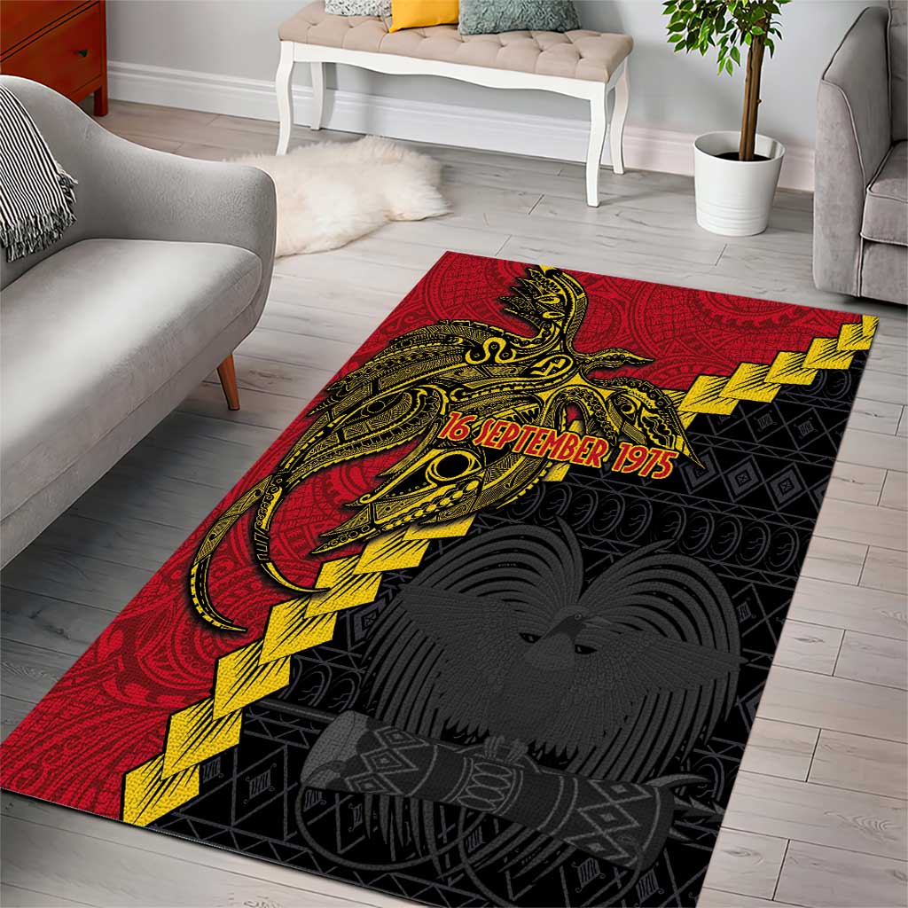 Papua New Guinea Independence Day Area Rug Bird-of-paradise Melanesian Tattoo LT03 - Polynesian Pride