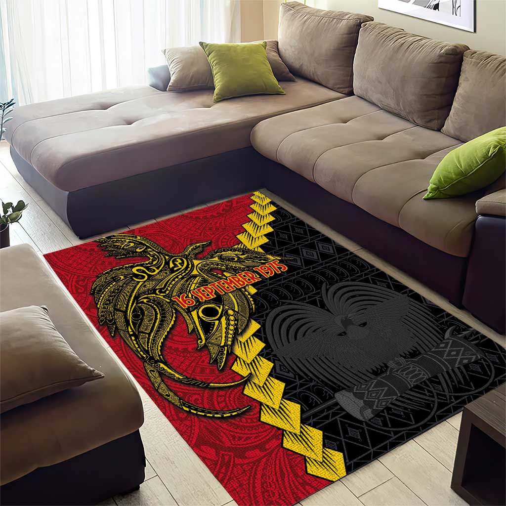 Papua New Guinea Independence Day Area Rug Bird-of-paradise Melanesian Tattoo LT03 - Polynesian Pride