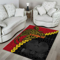 Papua New Guinea Independence Day Area Rug Bird-of-paradise Melanesian Tattoo LT03 - Polynesian Pride