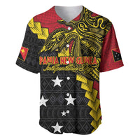 Papua New Guinea Independence Day Baseball Jersey Bird-of-paradise Melanesian Tattoo LT03 Red - Polynesian Pride