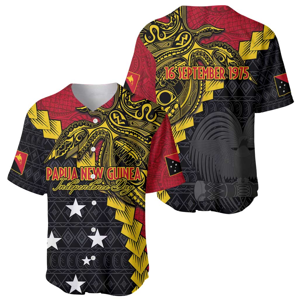 Papua New Guinea Independence Day Baseball Jersey Bird-of-paradise Melanesian Tattoo LT03 - Polynesian Pride