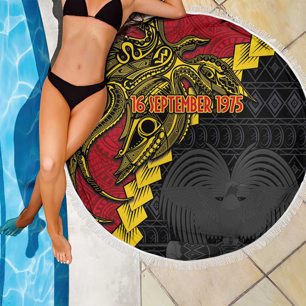 Papua New Guinea Independence Day Beach Blanket Bird-of-paradise Melanesian Tattoo LT03 - Polynesian Pride