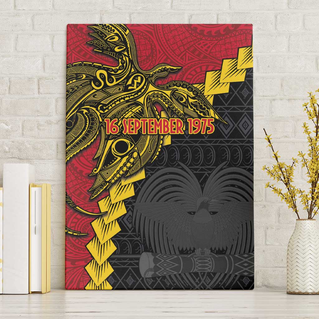 Papua New Guinea Independence Day Canvas Wall Art Bird-of-paradise Melanesian Tattoo LT03 Without Frame Red - Polynesian Pride
