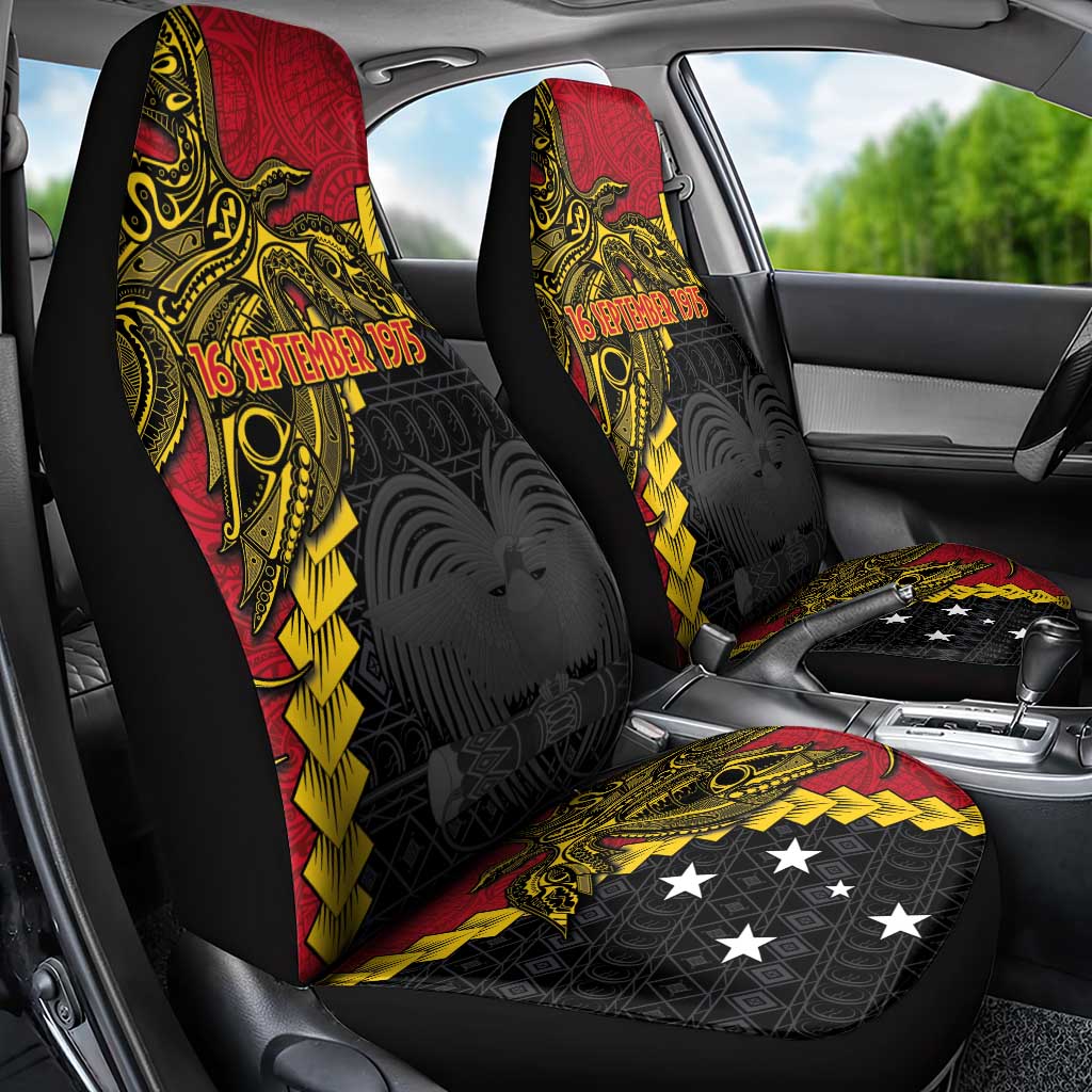Papua New Guinea Independence Day Car Seat Cover Bird-of-paradise Melanesian Tattoo LT03 - Polynesian Pride