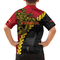 Papua New Guinea Independence Day Family Matching Long Sleeve Bodycon Dress and Hawaiian Shirt Bird-of-paradise Melanesian Tattoo LT03 - Polynesian Pride